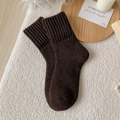 SP&CITY Winter Thickened Wool Socks Women’S Breathable Comfortable Plush Low Tube Snow Socks Korean Simple Warm Cashmere Socks