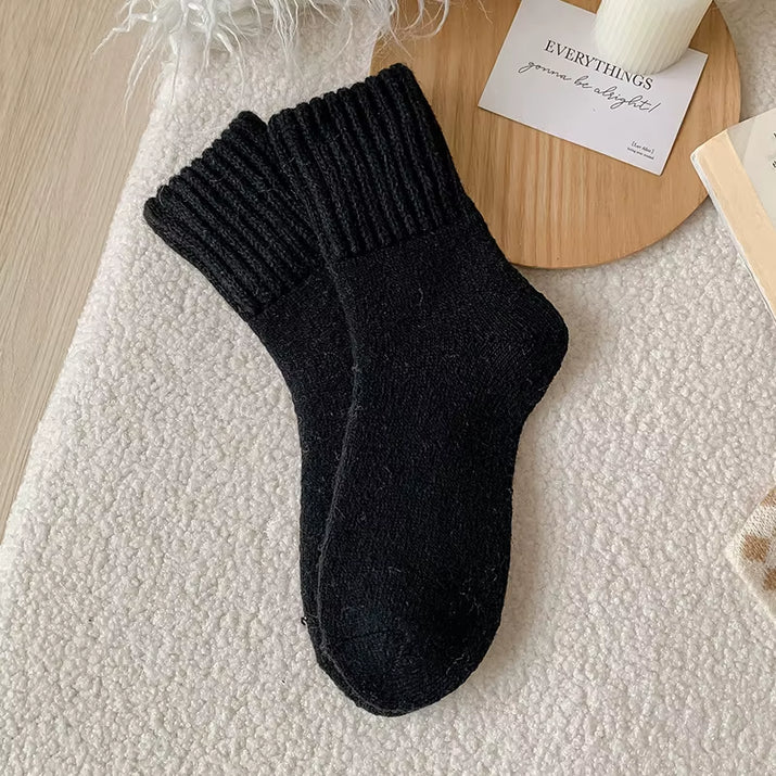 SP&CITY Winter Thickened Wool Socks Women’S Breathable Comfortable Plush Low Tube Snow Socks Korean Simple Warm Cashmere Socks