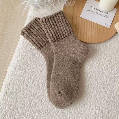 SP&CITY Winter Thickened Wool Socks Women’S Breathable Comfortable Plush Low Tube Snow Socks Korean Simple Warm Cashmere Socks