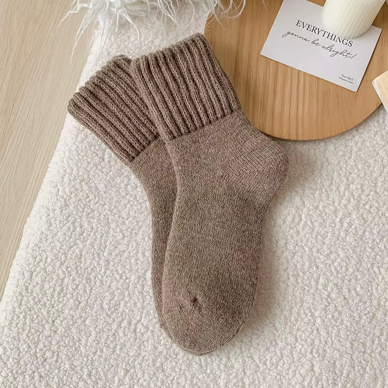 SP&CITY Winter Thickened Wool Socks Women’S Breathable Comfortable Plush Low Tube Snow Socks Korean Simple Warm Cashmere Socks